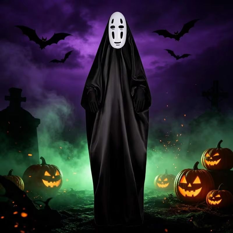 Anime Cosplay Face - Japanese No Face Man Cosplay Costume