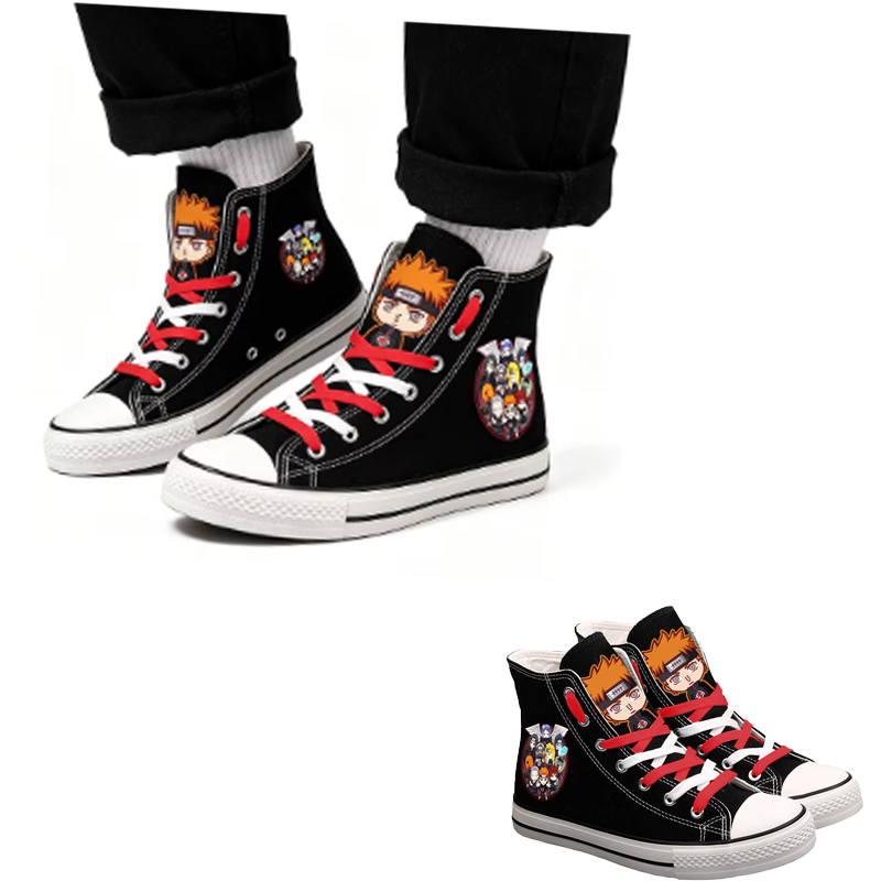 Anime Cosplay Girl Ideas - Naruto Uzumaki High-Top Canvas Shoes Men