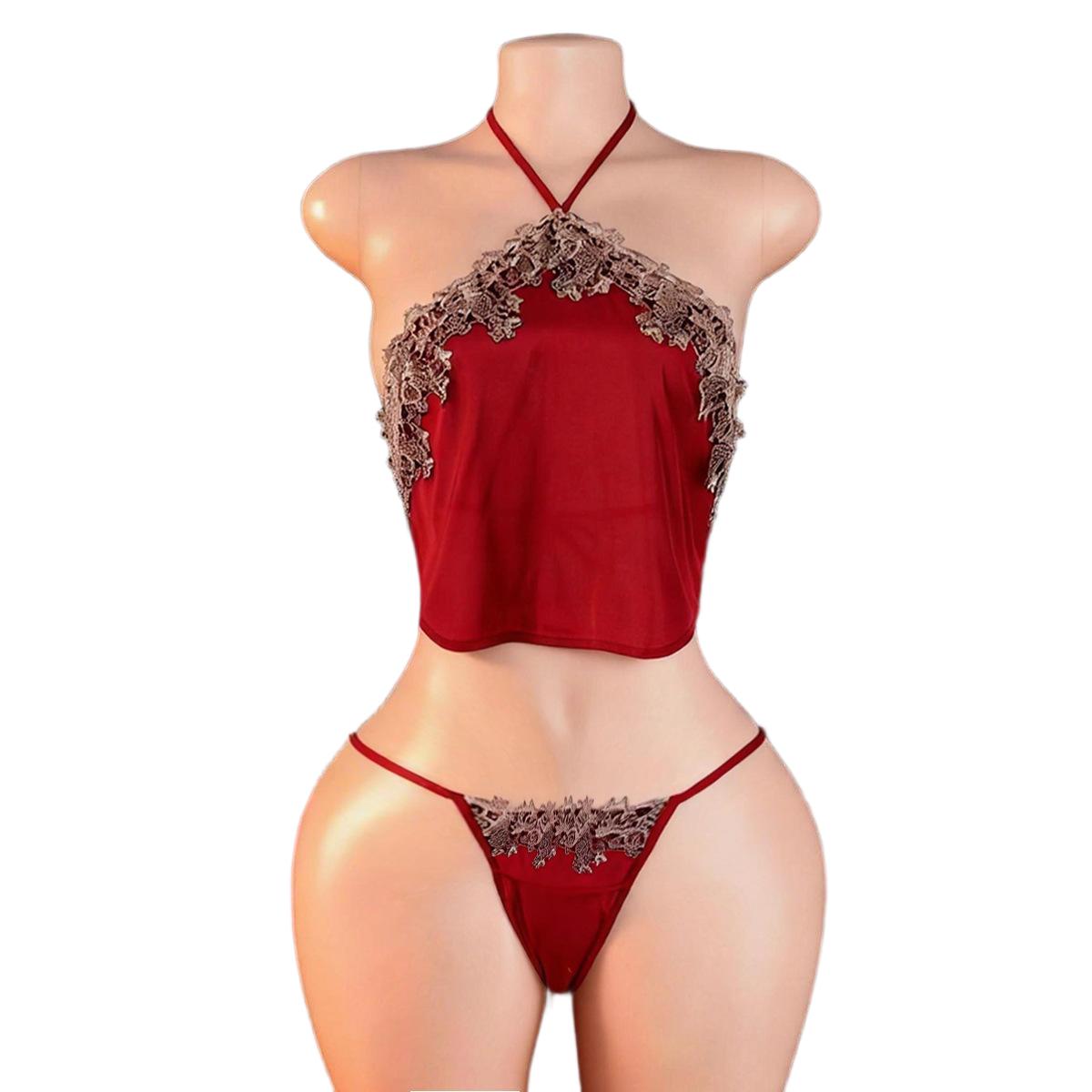 Cosplay Anime Women - Court Red Bellyband with Panty Sling