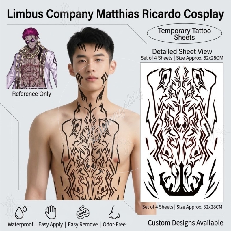 Matthias Ricardo Black tribal  - Anime Cosplay Face recension och pris