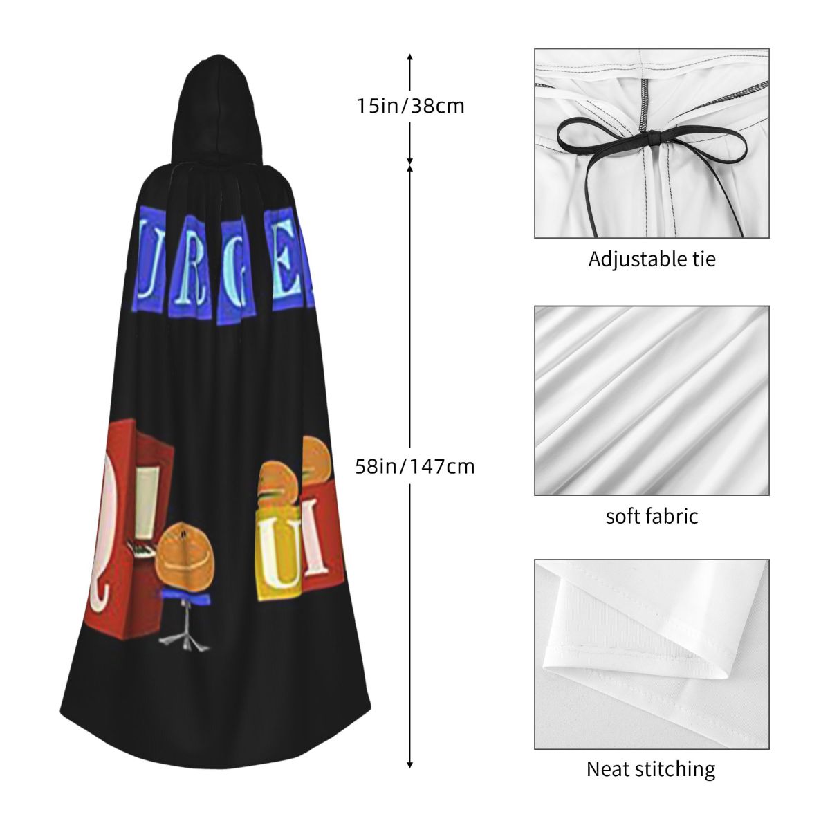 Burger Quiz New Logo Long Hood - Anime Cosplay Quiz recension och pris