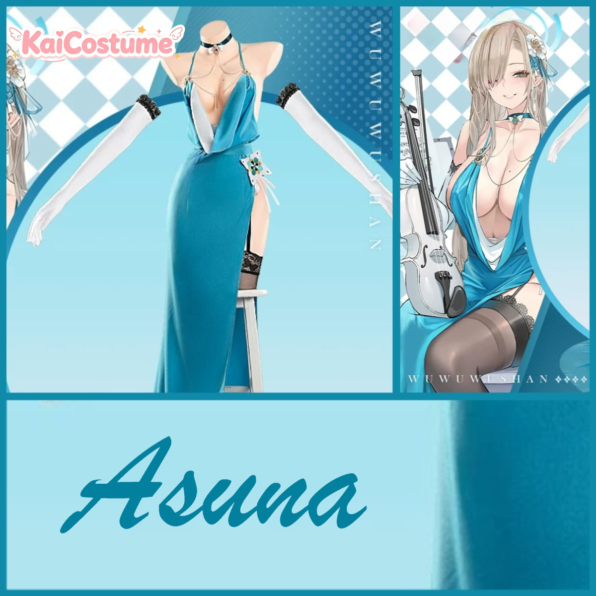 Blue Archive Asuna Evening Gow - Anime Cosplay Photo recension och pris