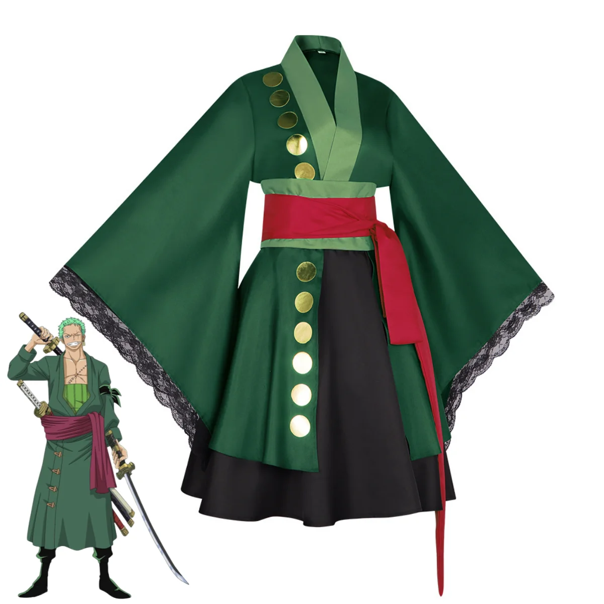 XqAnime Roronoa Zoro Cosplay C - Anime Zoro Cosplay Female recension och pris