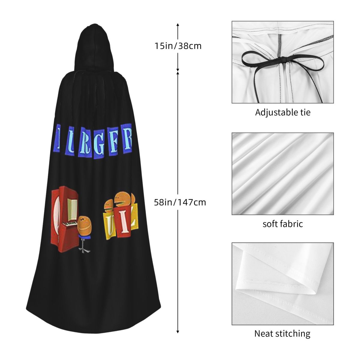 Burger Quiz New Logo Long Hood - Anime Cosplay Quiz recension och pris