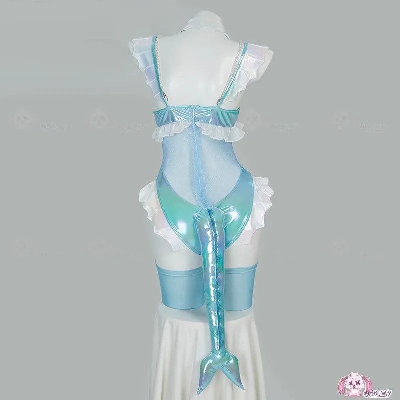 2025Blue White Furry Heart Hol - Anime Cosplay Bodysuit recension och pris