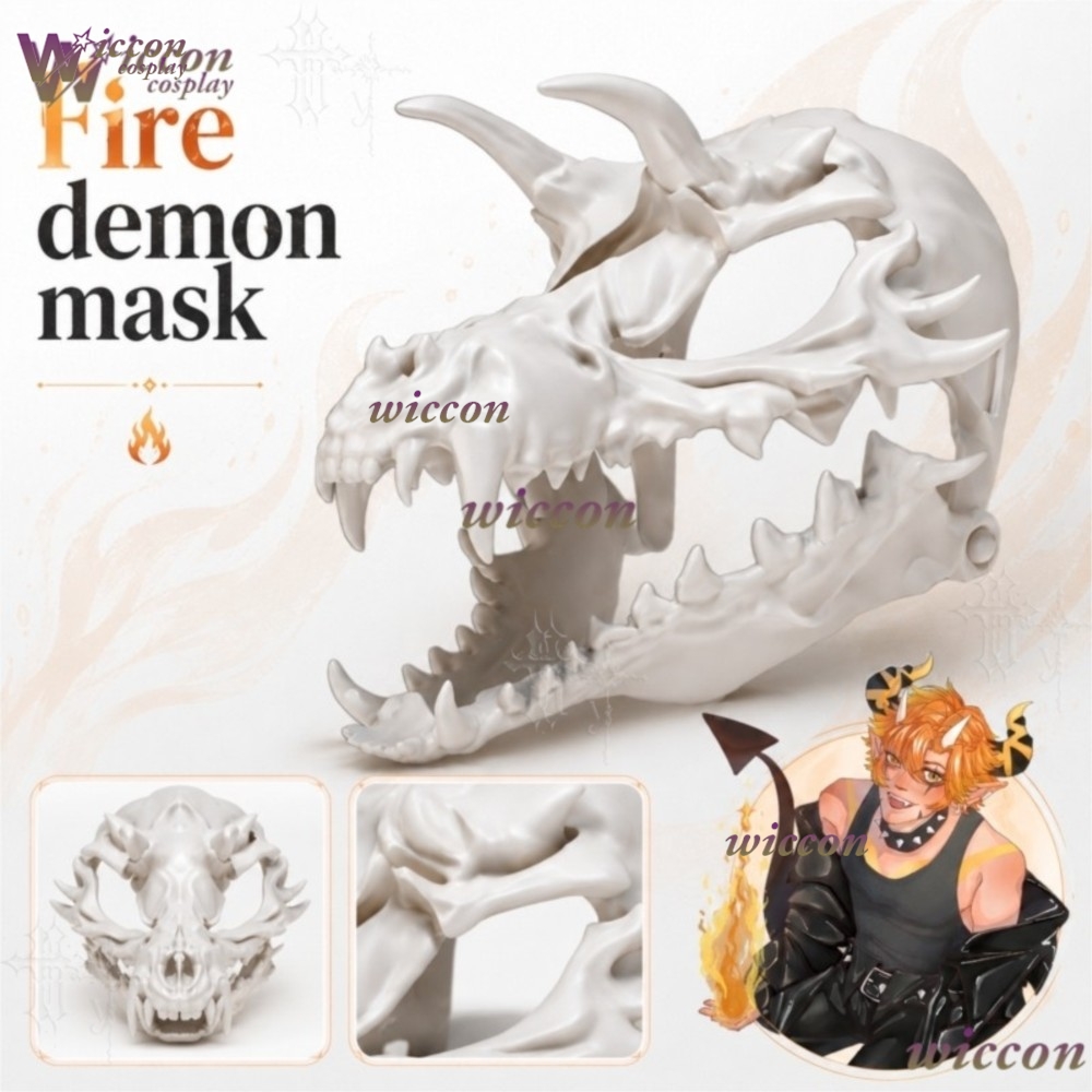 Ani Cos Fire Demon Mask Horror - Anime Cosplay Face recension och pris