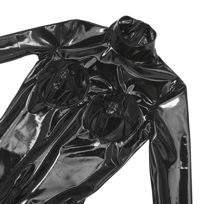 Women Sexy Black Shiny PU Leat - Anime Cosplay Bodysuit recension och pris