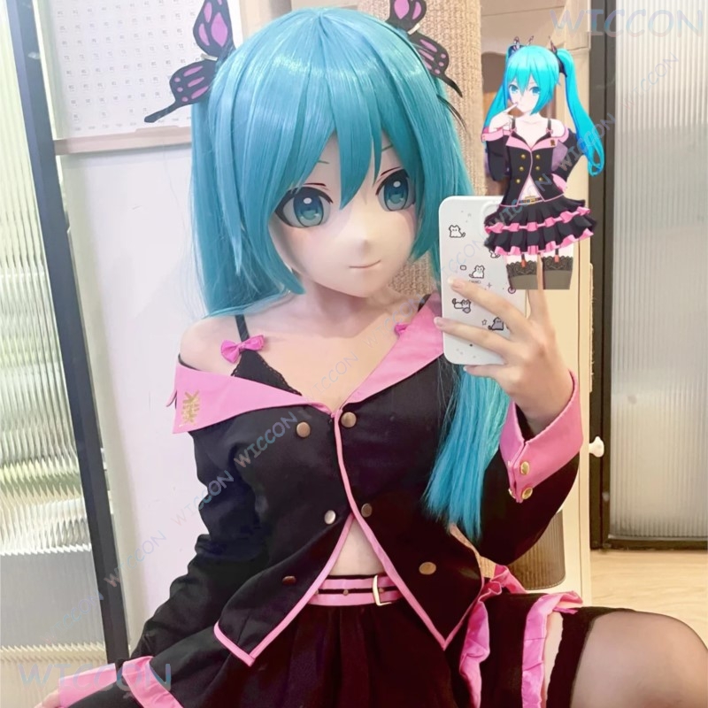 Kigurumi Female Face Mask Anim - Anime Cosplay Face recension och pris